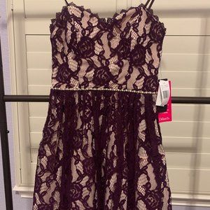 Jodi Kristopher Plum/Wheat Strapless Dress